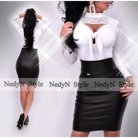   NedyN fehér poliamid mellénél megkötős csipke díszes felső szoknya nélkül