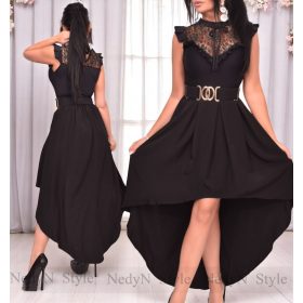  NedyN Fekete színű elöl rövidebb hátul hosszabb Latina alkalmi női szoknya