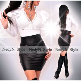   NedyN fehér poliamid hullámfodros elegáns női felső csipke díszítéssel