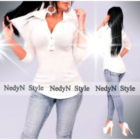 NedyN törtfehér színű poliamid 3 patentos női ing