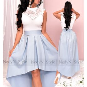   NedyN világoskék színű anyagában csillogós elöl rövidebb hátul hosszabb alkalmi szoknya