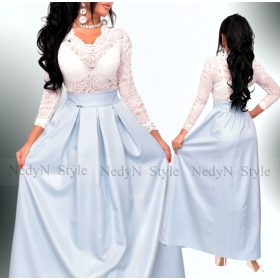 NedyN világoskék anyagában csillogós maxi szoknya