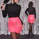 NedyN elöl csíkos pink műbőr szoknya 