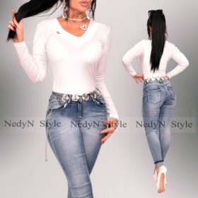 NedyN anyagában csillogós V kivágott felső