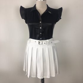 NedyN fekete poliamid műbőr betétes ujjatlan Kata ing