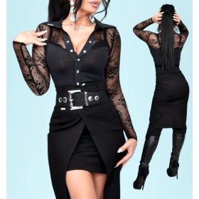 NedyN fekete csipke ujjú tejlás női Kata ing