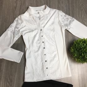 NedyN Fehér női ing csipke betétekkel 