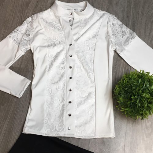 NedyN Fehér női ing csipke betétekkel 