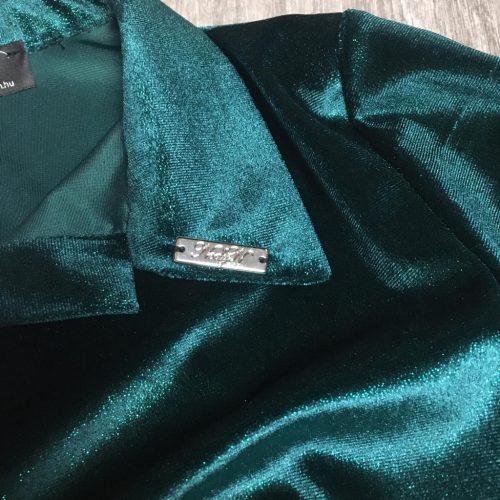 NedyN zöld csillogós plüss női ing