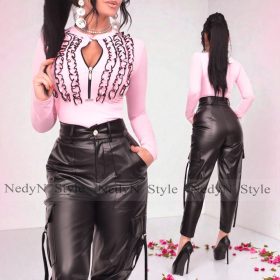 NedyN rózsaszín 3 fodros felső 