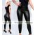 Fekete műbőr push up női legging -vékony béléssel