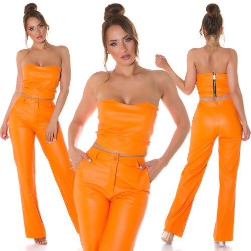 Narancssárga SZÍNŰ műbőr mini top M es