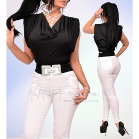 Fekete színű kámzsás felső