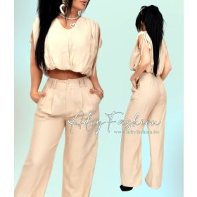 ELSA Bézs színű lenvászon nadrág és felső szett