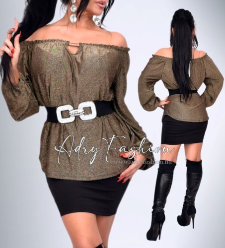 Liza Arany csillogós lenge FELSŐ öv nélkül