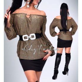 Arany csillogós lenge LIZA FELSŐ öv nélkül