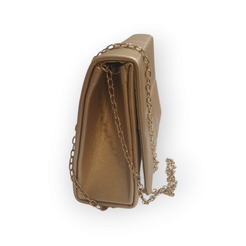 Arany színű matt műbőr steppelt négyzet mintás retikül