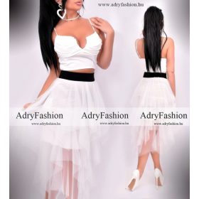 Fehér színű  tüll szoknya cikk cakk női szoknya