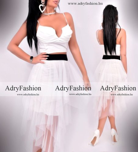 Fehér színű cikk cakk tüll szoknya