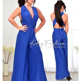   Infinity Királykék átlapolt nyakba köthető alkalmi overál