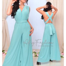 Infinity Türkiz átlapolt nyakba köthető alkalmi overál