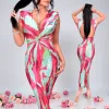 Rubina Menta pink mellénél nyitott csavart női ruha