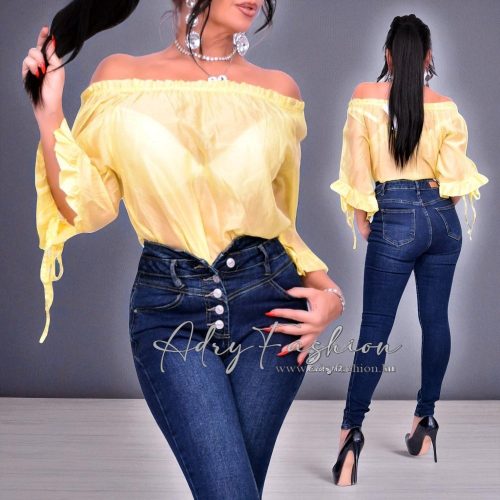 Sárga lenge csinos női felső