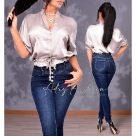 Taupe Szürke cipzáros divatos felső 