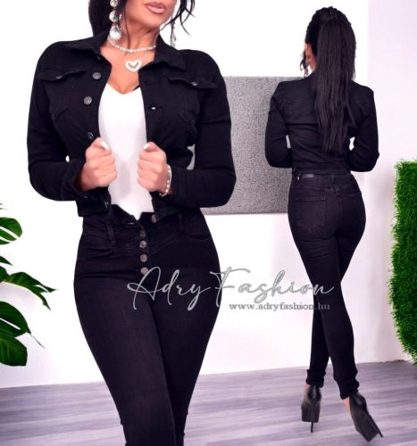 Fekete színű farmer dzseki