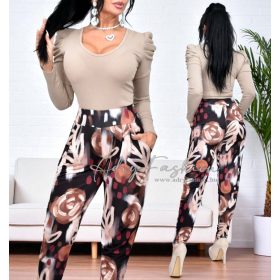 Ketrin fekete barna bordó  jégselyem nadrág