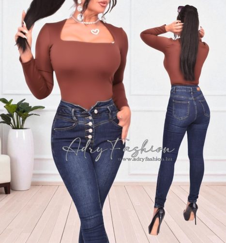 KLoé kivágott barna body