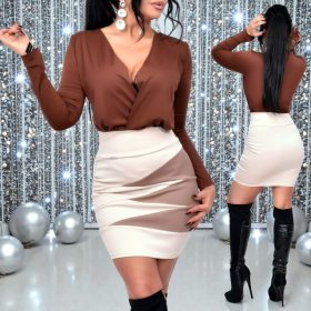 Barna színű átlapolt body