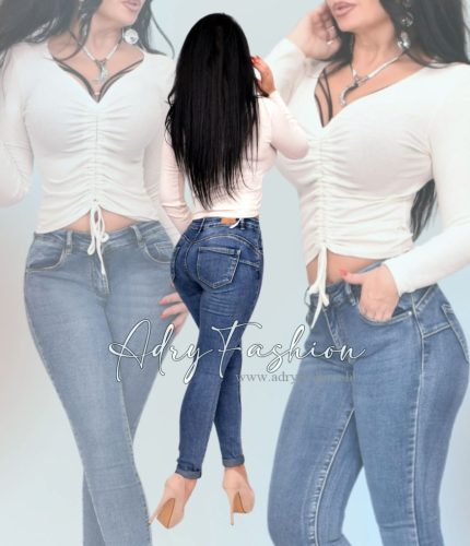 Liza Közép Kék színű push up sztreccs farmernadrág