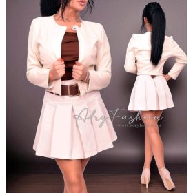 Bézs műbőr blézer