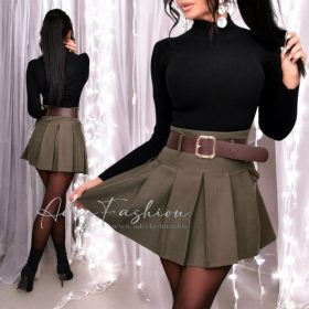 Yvette Keki zöld rakott szoknya övvel