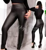 Fekete matt elöl tűzött műbőr legging