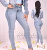 Világoskék színű sztreccs PUSH UP farmernadrág