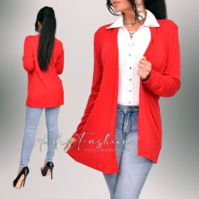 Piros színű kötött kardigán