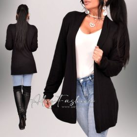 Fekete színű kötött kardigán