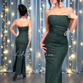 Zöld színű csillogós alkalmi ruha