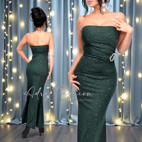Zöld színű csillogós alkalmi ruha
