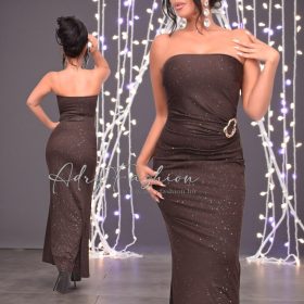 Barna színű csillogós alkalmi ruha
