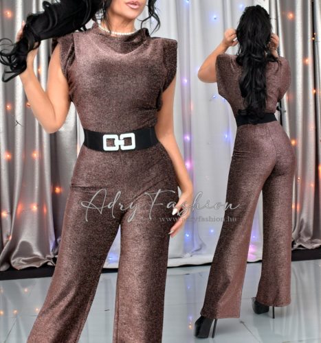 Rose gold fekete alkalmi csillogós köves női overál