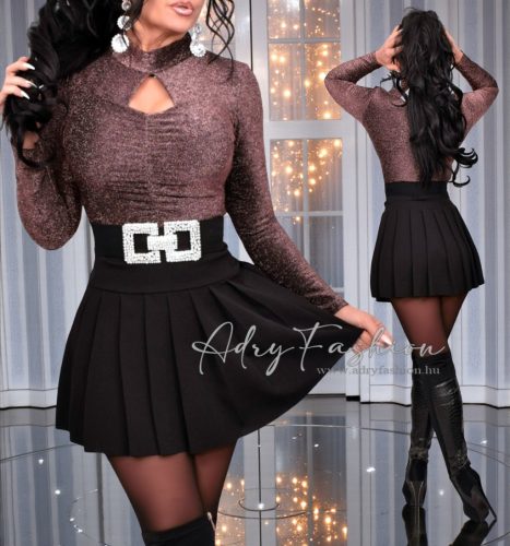 Rose gold csillogós alkalmi Felső elöl húzott