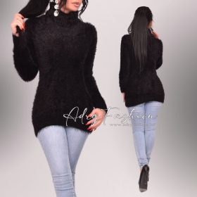 Fekete mohair puha garbós felső