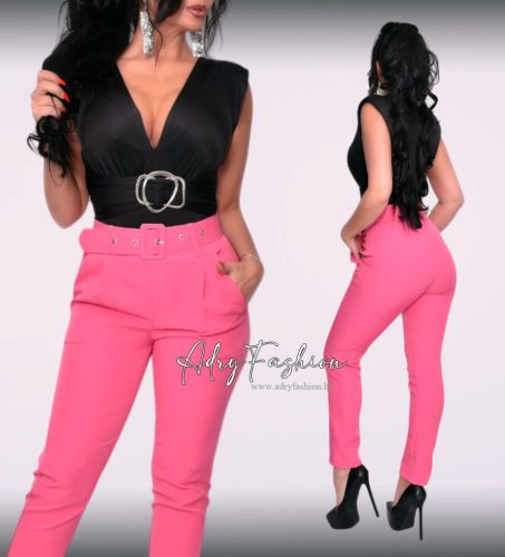 Fekete jégselyem ezüst díszes ujjatlan BODY