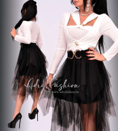 Rony Fekete tüll cikk cakk alkalmi szoknya