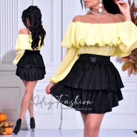 Sárga színű vállra húzható felső