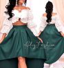 Elena Fehér színű elegáns alkalmi csipke crop top