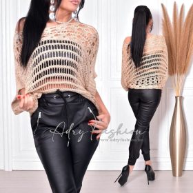 Molly Arany színű lurex szálas laza horgolt felső